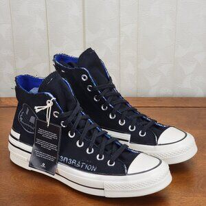 Converse Men's Chuck 70 Hacked Heel Hi A02407C Black/Iron Grey/Blue Size 8